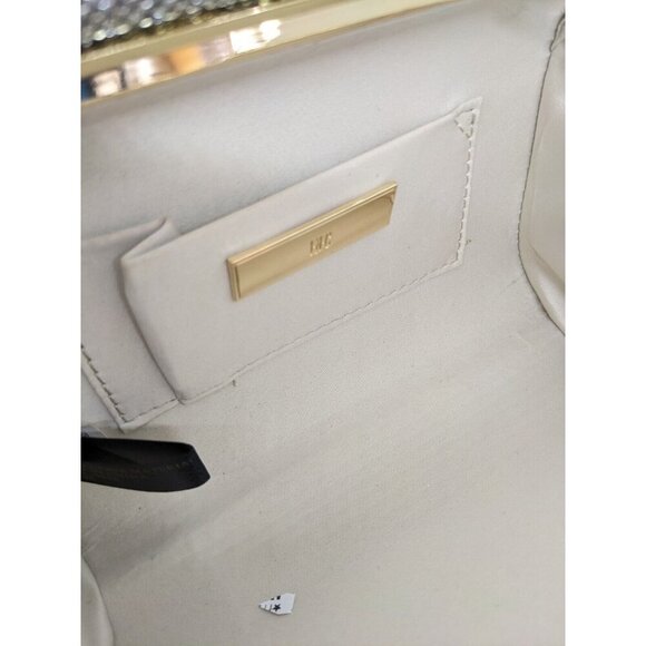 INC International Concepts Lindsayy XX lurex metallic clutch shoulder bag SILVER - Picture 11 of 14